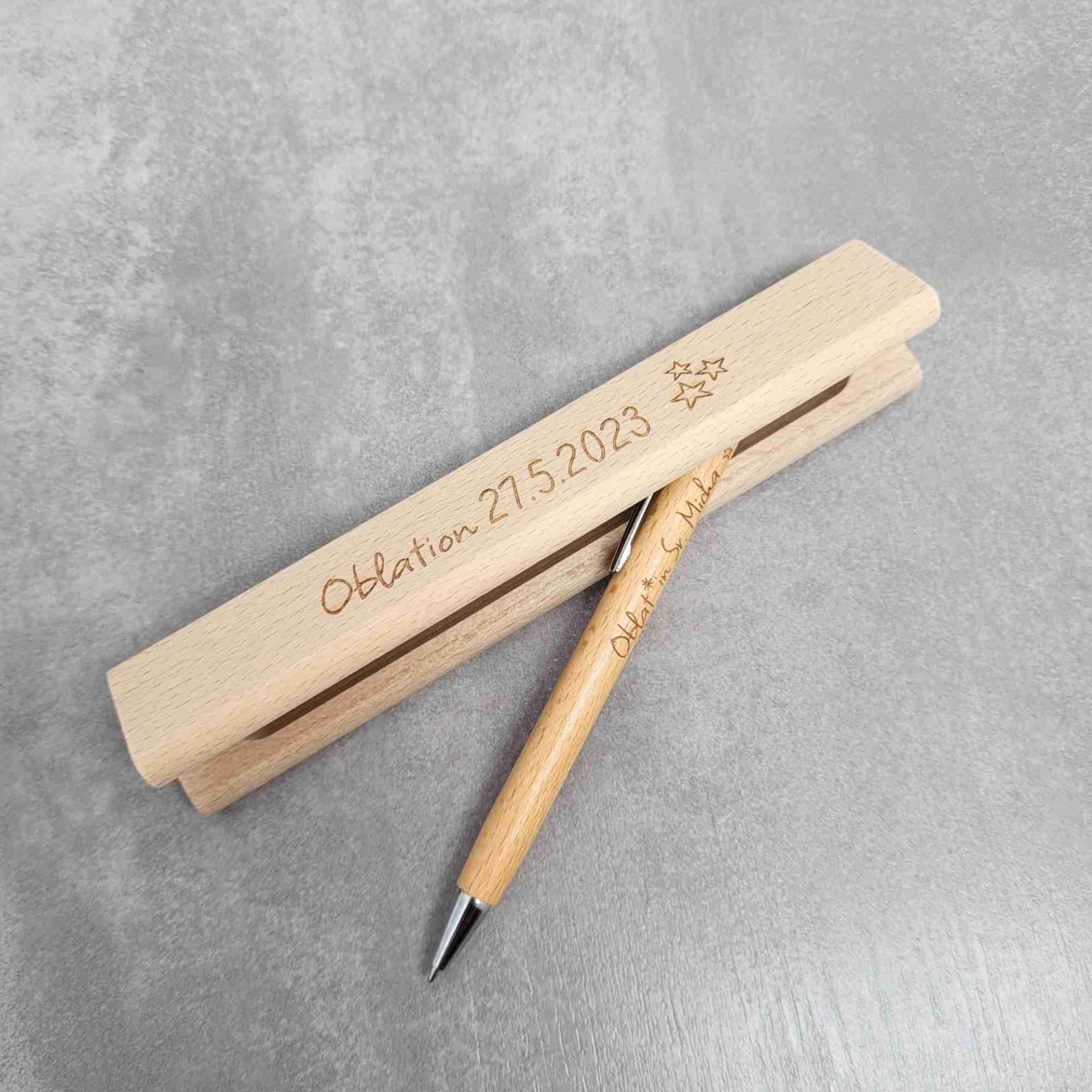 Personalisiert Kugelschreiber Mit Namen Ingrid – Holz-Gravur, In Metall-Geschenkdose | Aus Buchenholz, Made In Germany